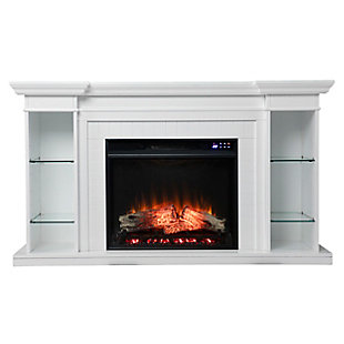 Southern Enterprises Katian Touch Screen Electric Fireplace with Bookcase, , large