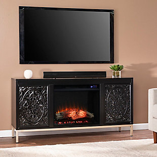 Southern Enterprises Gertandra Touch Screen Electric Fireplace with Media Storage, , rollover