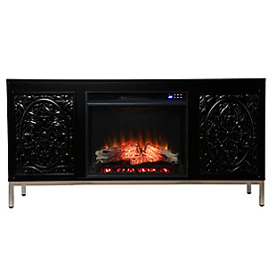Southern Enterprises Gertandra Touch Screen Electric Fireplace with Media Storage, , large