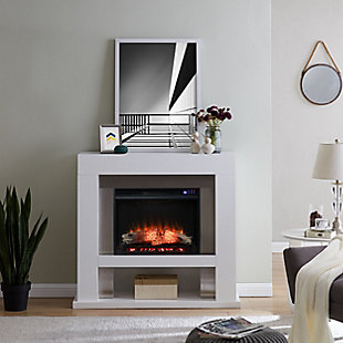 Southern Enterprises Ardora Stainless Steel Touch Screen Electric Fireplace, , rollover