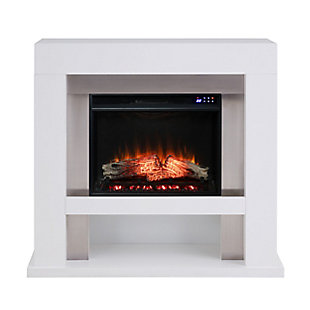 Southern Enterprises Ardora Stainless Steel Touch Screen Electric Fireplace, , large