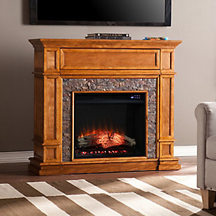Southern Enterprises Dreah Touch Screen Electric Fireplace with Faux Stone, , rollover