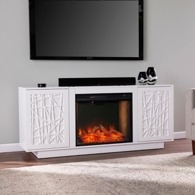 Southern Enterprises Gerrieh Smart Fireplace with Media Storage, , rollover