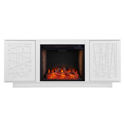 Southern Enterprises Gerrieh Smart Fireplace with Media Storage, , large