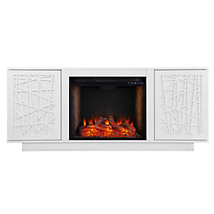 Southern Enterprises Gerrieh Smart Fireplace with Media Storage, , large