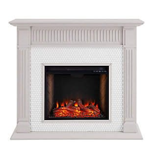 Southern Enterprises Amelie Penny-Tiled Smart Fireplace, , large