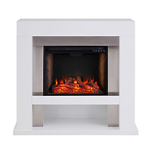 Southern Enterprises Ardora Smart Stainless Steel Fireplace, , large