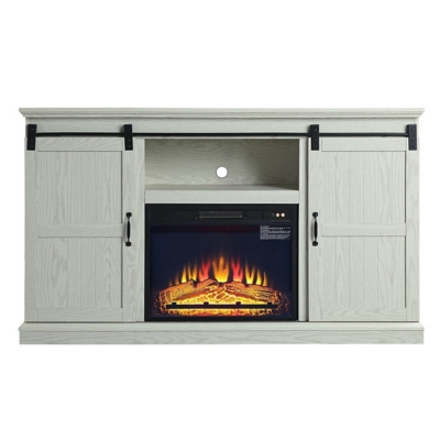 Manhattan Comfort Myrtle 60" TV Stand with Electric Fireplace, Cream Oak, large
