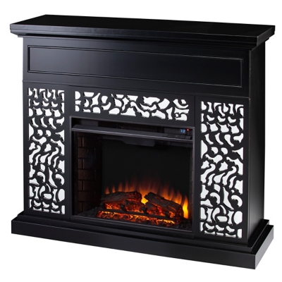 SEI Furniture Renatiena Contemporary Electric Fireplace Black, , large