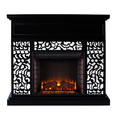 SEI Furniture Renatiena Contemporary Electric Fireplace Black, , large
