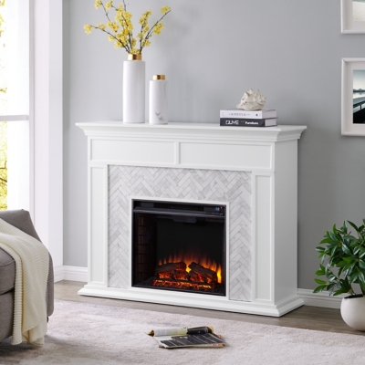 SEI Furniture Lordeston Marble Tiled Fireplace, , rollover