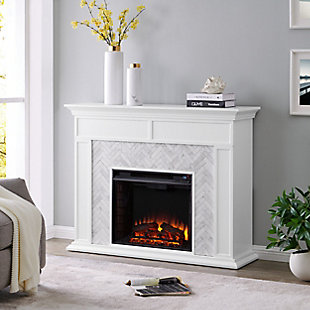 SEI Furniture Lordeston Marble Tiled Fireplace, , rollover