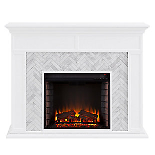 SEI Furniture Lordeston Marble Tiled Fireplace, , large