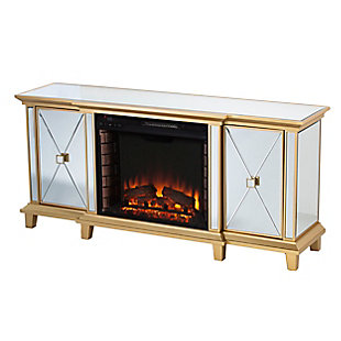SEI Furniture Valorville Mirrored Electric Fireplace – Gold, , large