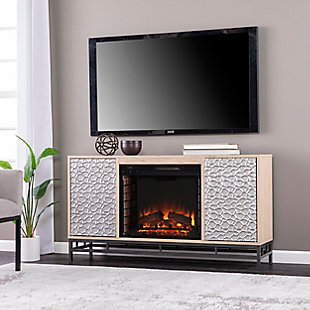 SEI Furniture Petdestorne Electric Fireplace w/ Media Storage - Natural, , rollover