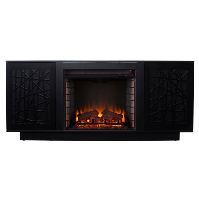 SEI Furniture Rayelland Electric Media Fireplace w/ Storage - Black, , large