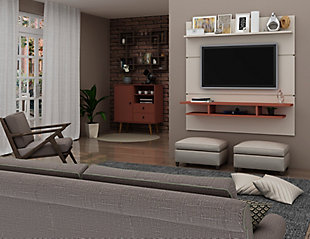 Manhattan Comfort Tribeca 62.99 Floating Entertainment Center-Off White/Pink, Off White/Pink, rollover