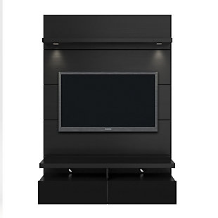 Manhattan Comfort Cabrini 1.2 Floating Wall Entertainment Center in Black, , large
