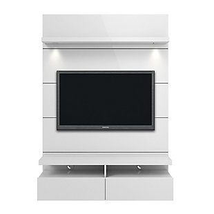 Manhattan Comfort Cabrini 1.2 Floating Wall Entertainment Center in White, , large