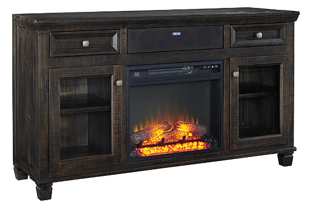 Townser 62 Tv Stand With Fireplace And, Tv Stand With Built In Speakers And Fireplace