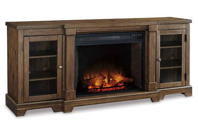 Flynnter 75" TV Stand with Electric Fireplace | Ashley ...