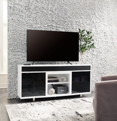 W756-68 Gardoni 72 TV Stand, White/Black sku W756-68