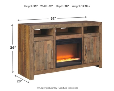 62 inch deals fireplace tv stand