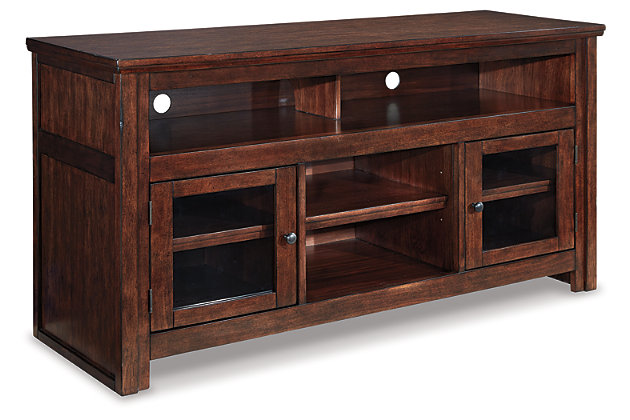 60 in Signature Design by Ashley W797-38 Ashley Furniture Harpan TV Stand Brown Traditional Style 