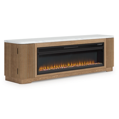 Camdill 80" TV Stand with Electric Fireplace, , large