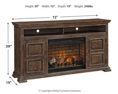 Wyndahl 72 Tv Stand With Electric, Tv Stand Fireplace Leons