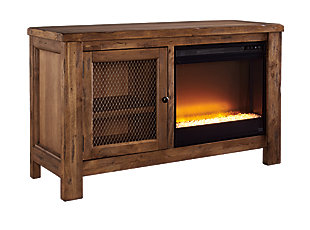 Enjoy the cozy feel of a cracklin’ fireplace without the hassle, maintenance or cleanup. Available as an addition on select TV stands and entertainment centers, this fireplace insert includes an electric flame feature that operates with or without heat, six-level temperature setting, five levels of brightness and remote control—along with an overheating control device for added safety. Faux crystals enhance the flickering flame; or mix in stones for a natural touch (all included).6-level temperature setting | 5 levels of flame brightness | 20-watt fan | LED-lit flame operates with or without heat | Fireplace provides up to 4608 BTU/1400W and warms up to 400 square feet (heats a mid-size room) | Faux glass and stones included | Overheating control device | Easy-clean filter | Remote control with LED display | UL Listed; power cord included | Assembly required