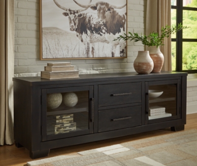 Galliden 80" TV Stand, Black, rollover