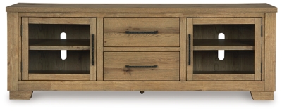Galliden 80" TV Stand, Light Brown, large