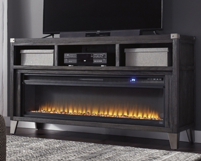 "Todoe 65" TV Stand with Electric Fireplace", Gray