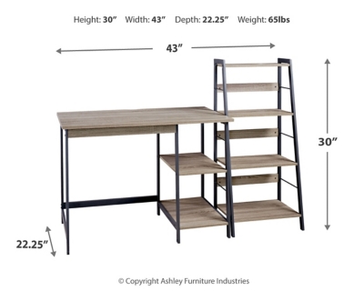 Soho Home Office Desk and Shelf, Light Brown/Gunmetal, large