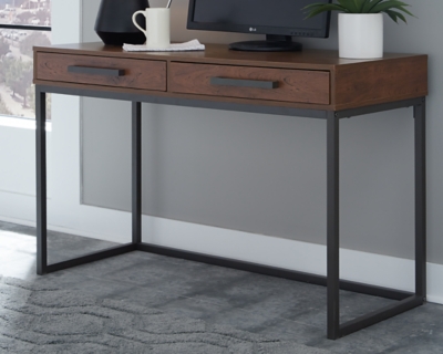 Horatio Warm Brown Small Office Desk - Evansville Overstock Warehouse